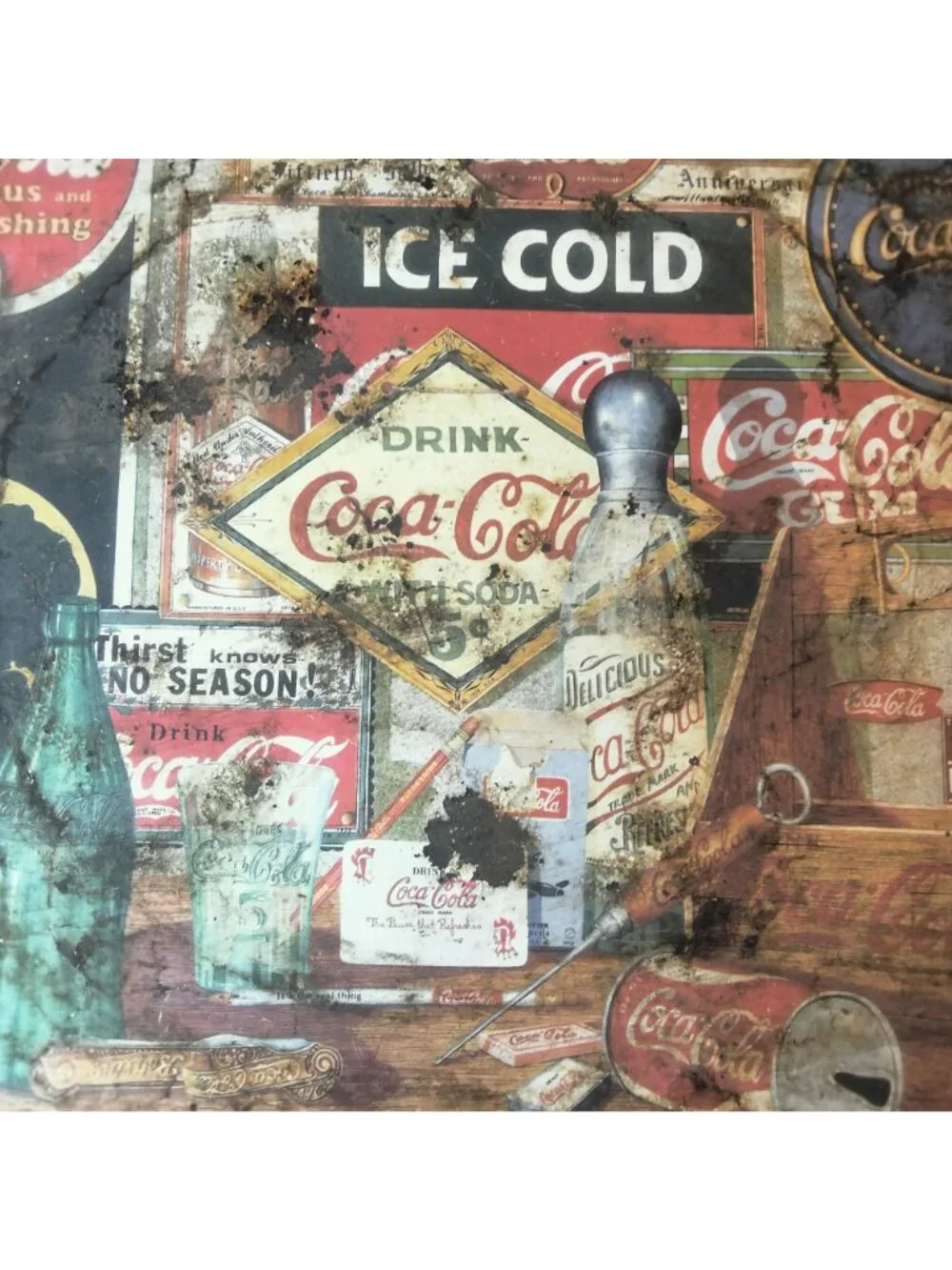 Coca Cola Tray Through The Years Limited Edition 1990 Sandra Porter Shabby Rusty