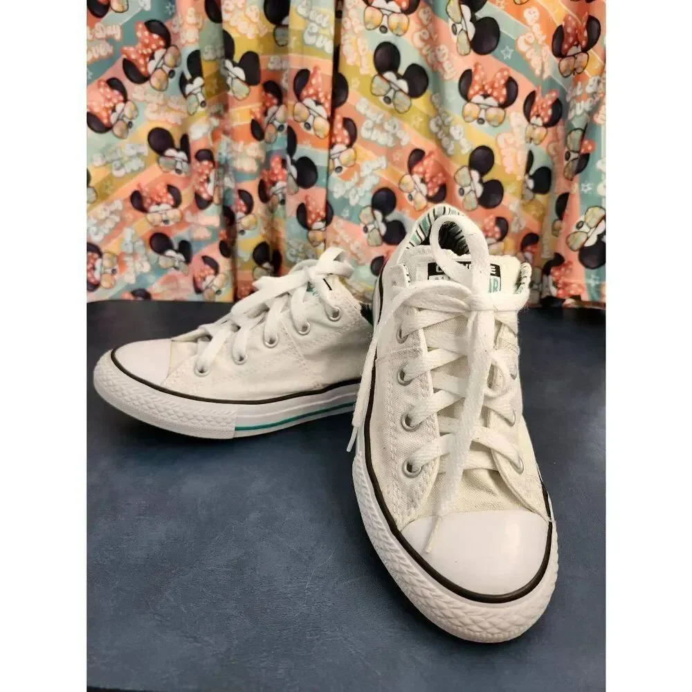 Converse All Star Chuck Taylor Youth Low Top Shoe Size 2 White Light Blue