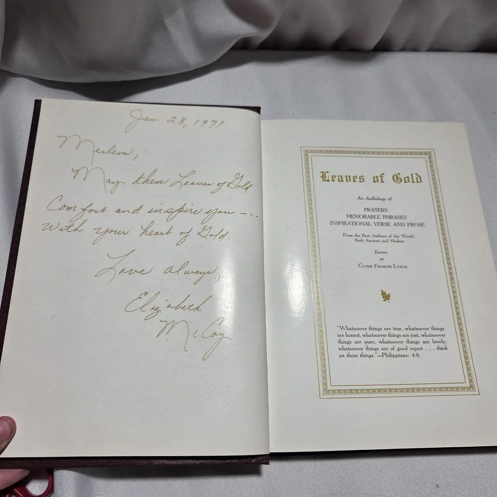 Leaves of Gold Anthology Clyde Francis Lytle‎ 1948 Revised Edition Brown Cord