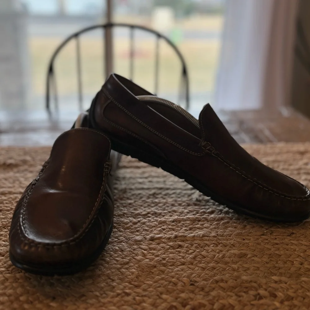 Ecco Moc 2Classic Leather Mens Driving Loafers slip on Size 47 12-12.5‎ …