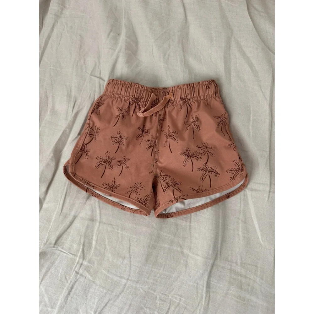 Rylee + Cru Kids Palm Tree Print Swim Trunks 12-18 Months