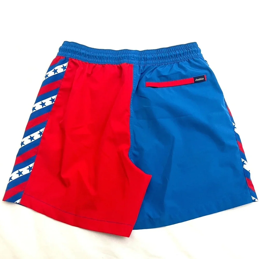 Chubbies American Flag Board Shorts Medium‎ Red White Blue Swim Trunks 5