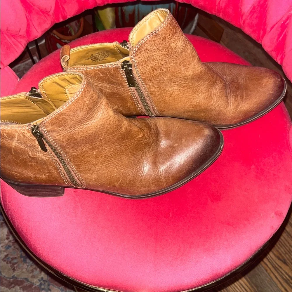 Lucky Brand Brown Leather Ankle Boots