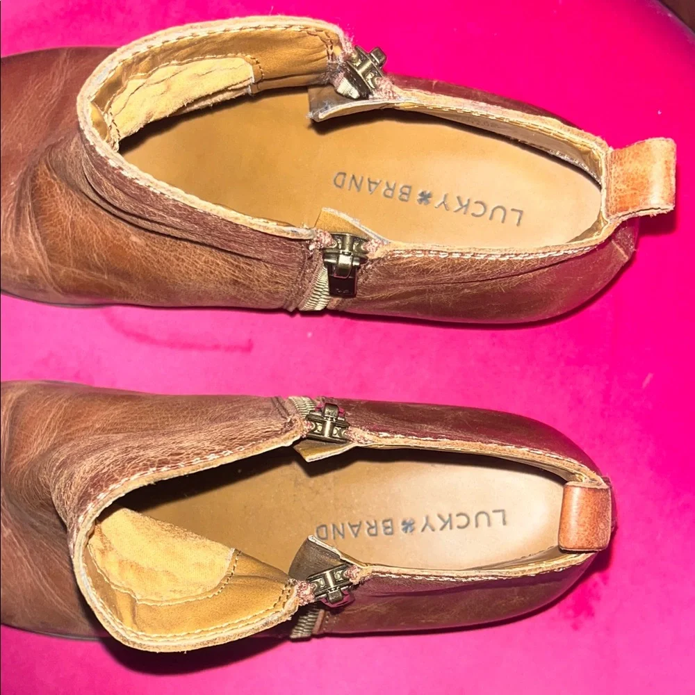 Lucky Brand Brown Leather Ankle Boots