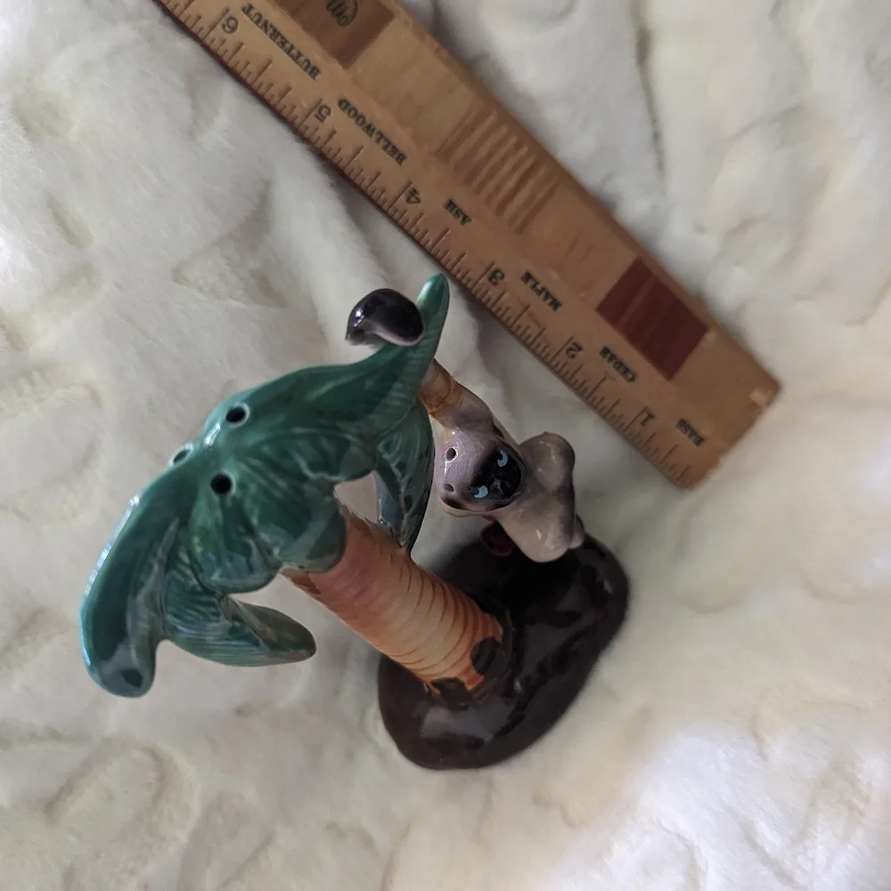 Vintage salt and pepper tree and monkey