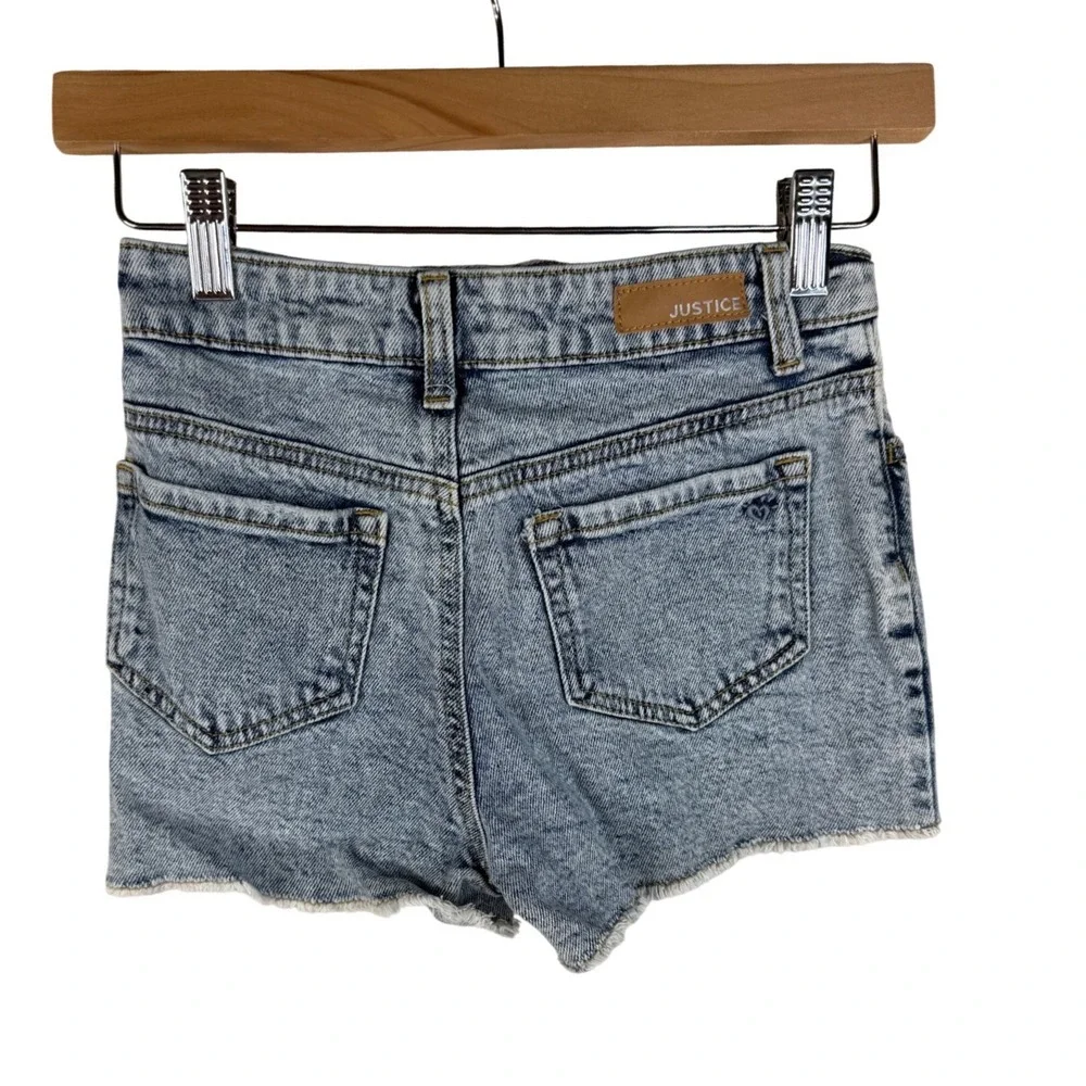 Justice Girls Distressed Shorts size 10 Light Blue‎ Wash