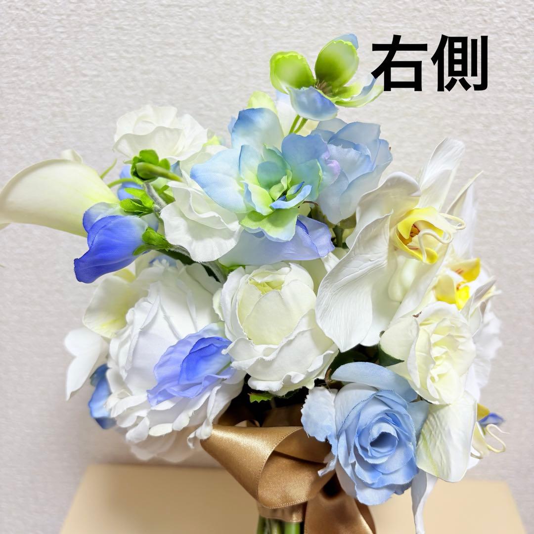 Phalaenopsis Orchid and Something Blue Wedding Bouquet for Pre-wedding Photoshoot - Artificial Flowers