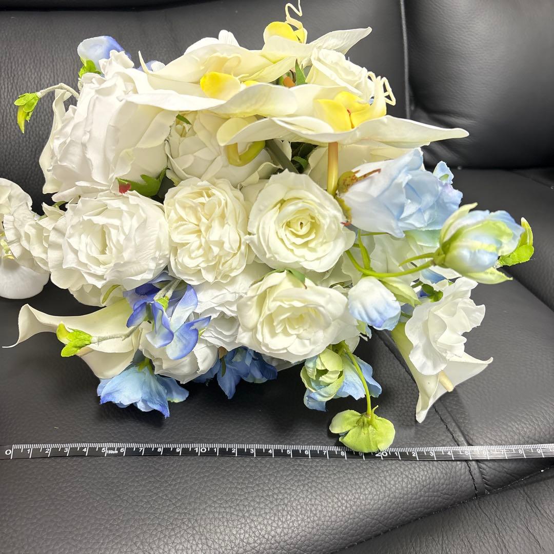 Phalaenopsis Orchid and Something Blue Wedding Bouquet for Pre-wedding Photoshoot - Artificial Flowers
