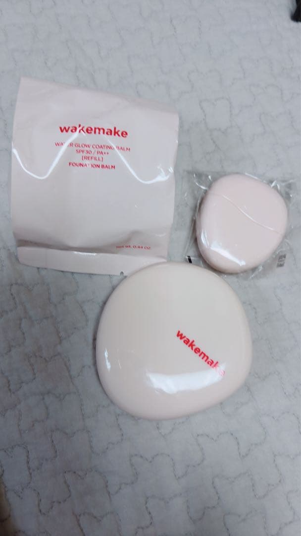 wake make Water Glow Coating Balm - Main product, refill, brush